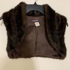 Faux Fur Vest women short sleeve brown coat